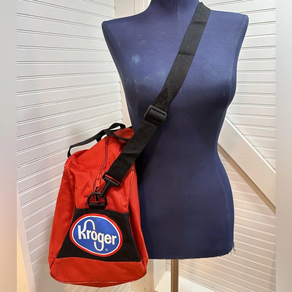 MLB Astros Red Duffel Bag with Black Straps
